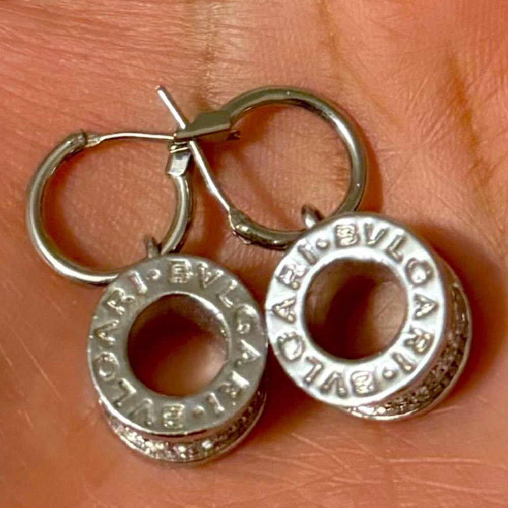 Bvlgari Silver Hoop Earrings (Dup)